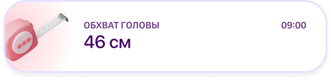 Карточка метрик: обхват головы после обработки AI в Lume